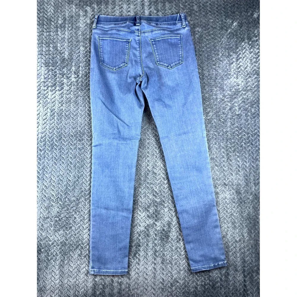 Uniqlo Legging Jeans Kids Large Blue Denim Stretch Low Rise Pockets Pull On